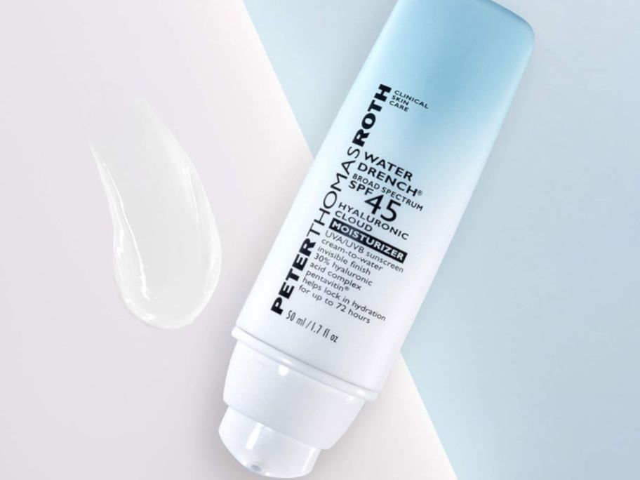 Peter Thomas Roth Cloud Cream Moisturizer with a smear of of cream next to it