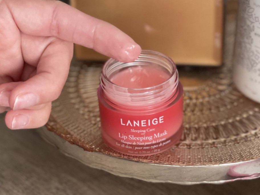 open container of Laneige Lip mask in pink color