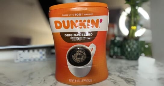 large container of Dunkin